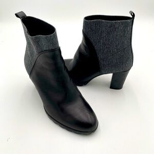 The‎ Flexx Comfort Pull On High Heeled Ankle Boots Booties Black Gray Size 6.5